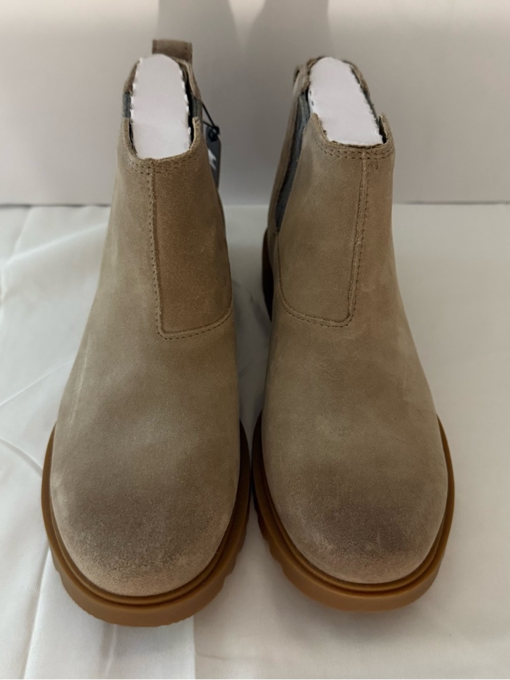 SOREL® Women's Size 7 EMELIE™ II Chelsea Waterproof Bootie in Tan Suede- NEW
